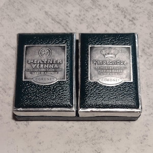 Miniature Playing Cards NIB by Piatnik Vienna Austria Kingsbridge Vintage 24 KT Gold Tipped Plastic Coated Card Surface