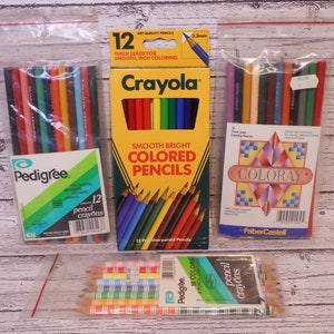 Colored Pencils by Crayola Pedigree &Faber Castell(Coloray) 44 Vintage Pencils Unused
