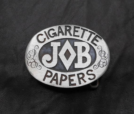 Pewter Job Cigarette Papers Buckle Vintage 1970's… - image 1