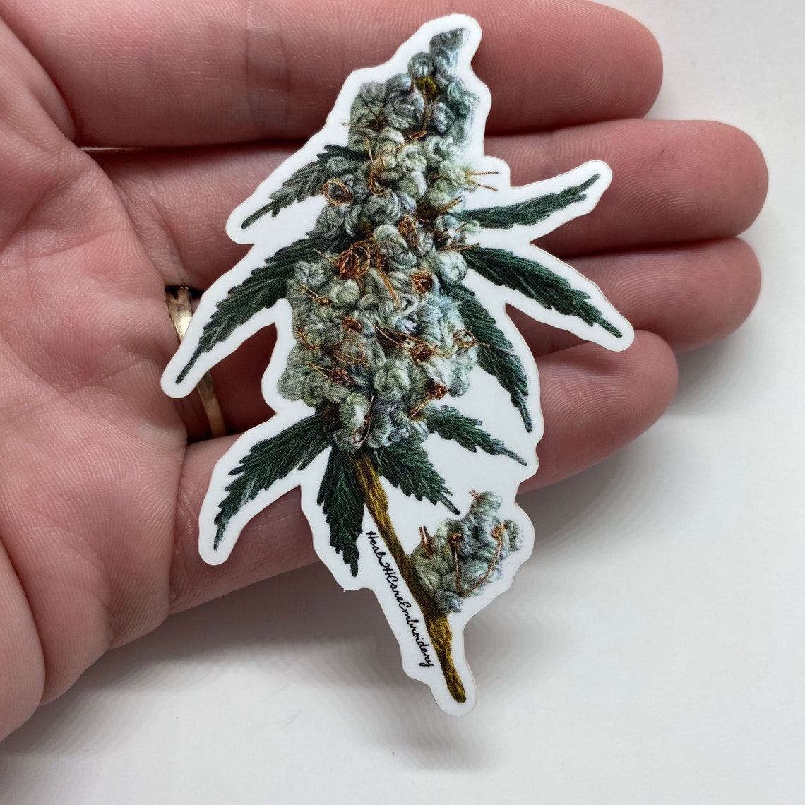 Cannabis embroidery sticker  etsy