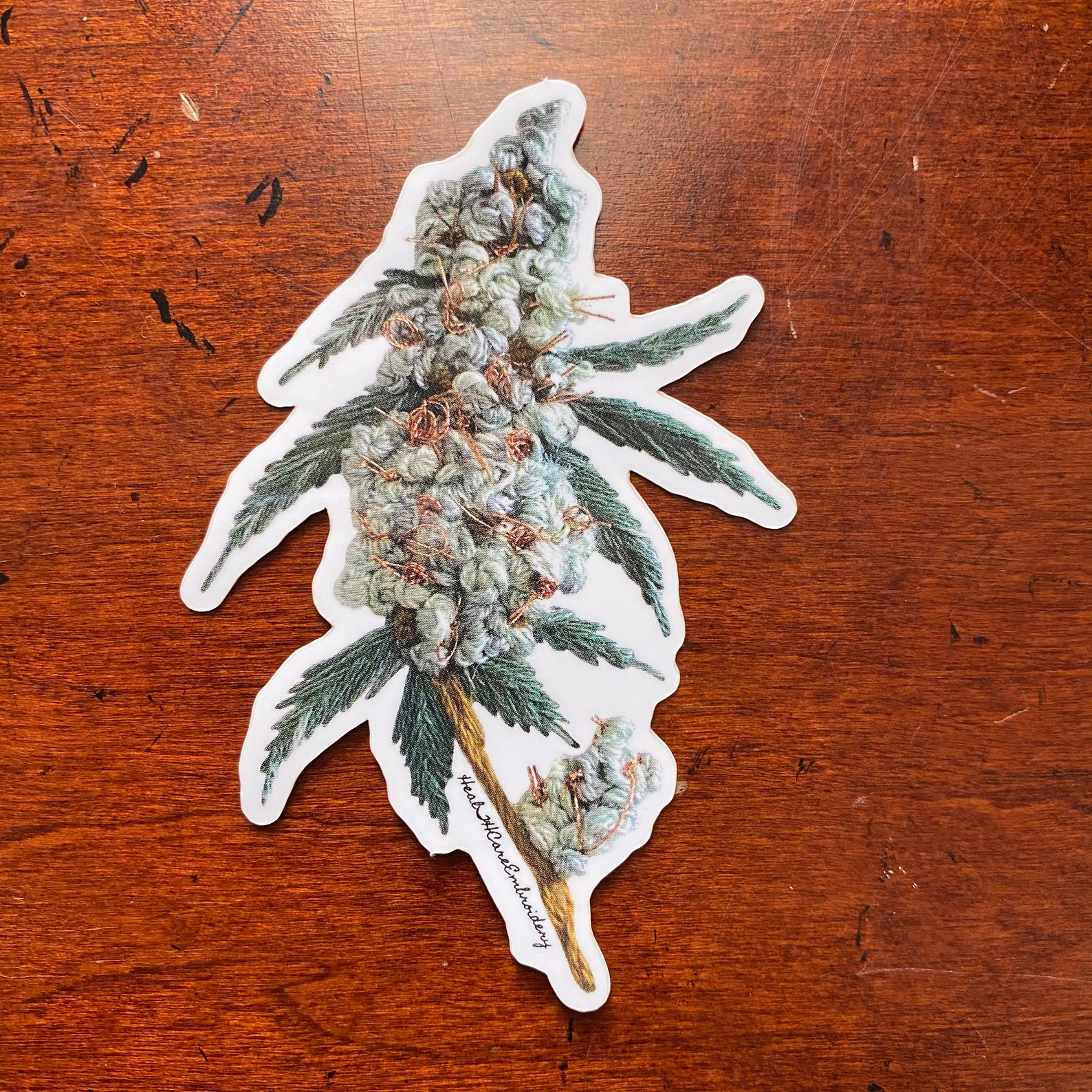 Cannabis embroidery sticker  etsy