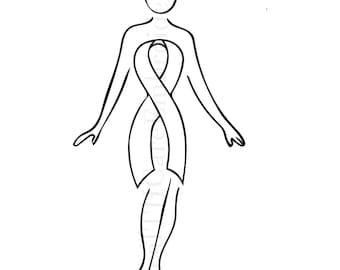 Ribbon Person SVG PDF embroidery Pattern