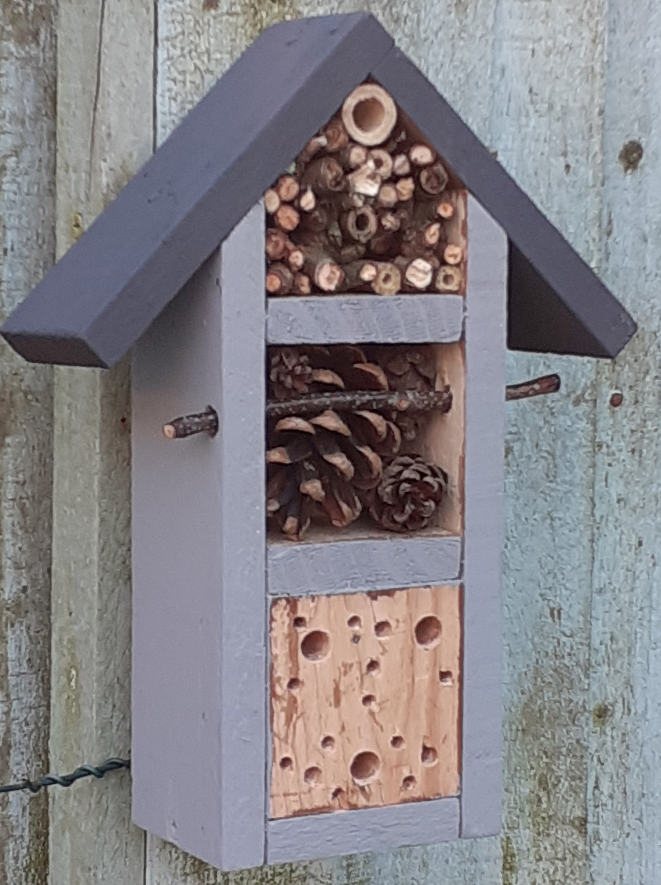 Bug House Upcycled From Old Pallets Finished in Charcoal and Etsy
