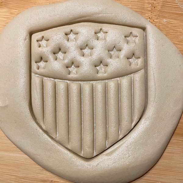 Patriotic Shield Cookie Cutter with detail