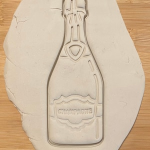 Champagne Bottle Cookie Cutter with detail