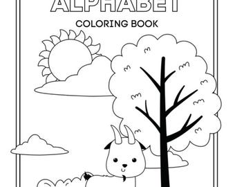 Coloriages de l'alphabet des animaux, téléchargement numérique, imprimables, apprentissage de l'alphabet amusant pour les enfants