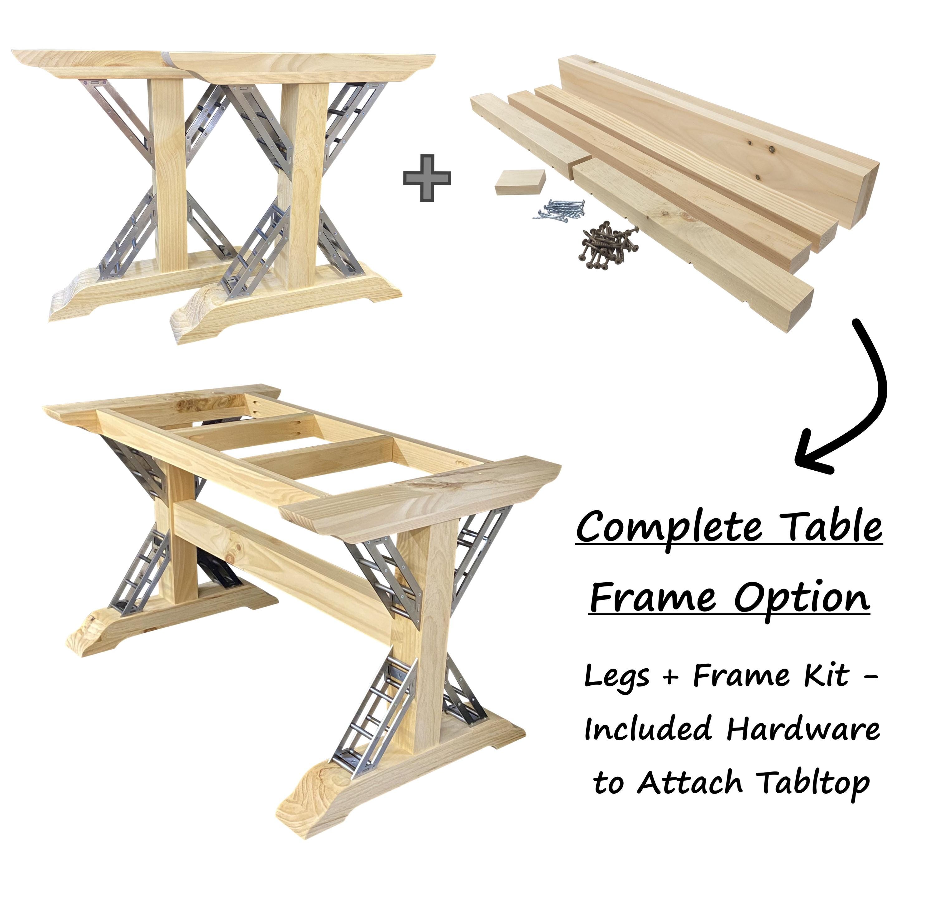 Industrial Trestle Table Legs – Heavy Duty Wood & Metal Furniture Base ...