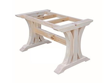 Crescent Trestle Table Frame, Free Shipping, Set of Two w/Frame, Dining Farmhouse Table Legs - 29.5"W x 28.5"H x 4.5"D