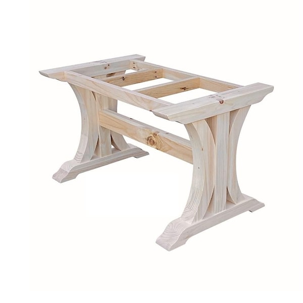 Crescent Trestle Table Frame, Free Shipping, Set of Two w/Frame, Dining Farmhouse Table Legs - 29.5"W x 28.5"H x 4.5"D