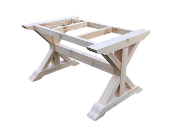 Seamless Trestle Table Frame, Free Shipping, Set of Two w/Frame, Dining Farmhouse Table Legs - 29.5"W x 28.5"H x 4.5"D