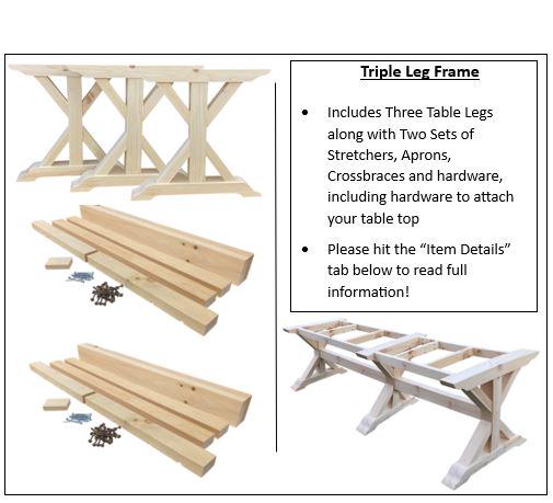 Triple Leg Seamless Trestle Table Frame, Free Shipping, Set of Three ...
