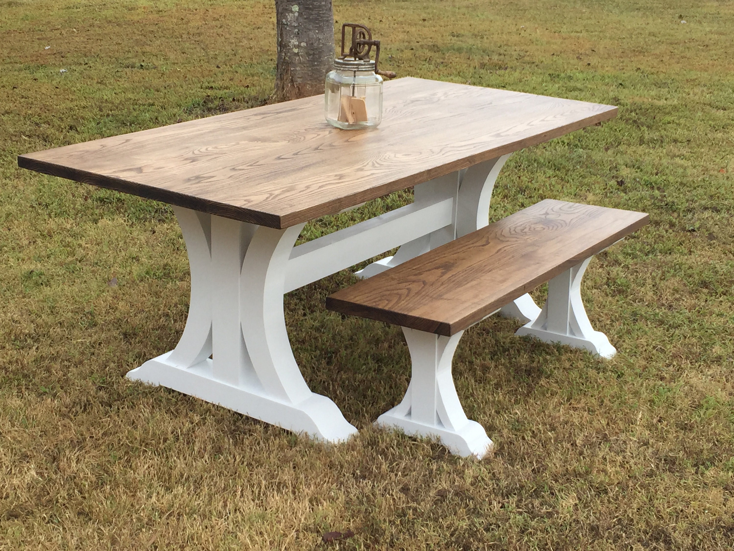 Crescent Trestle Table Legs Free Shipping Set of Two Dining Etsy