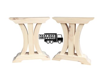 Crescent Trestle Bench Legs, Free Shipping, Set of Two, Dining Bench Legs - 14.5&quot;W x 16.5&quot;H x 3.75&quot;D