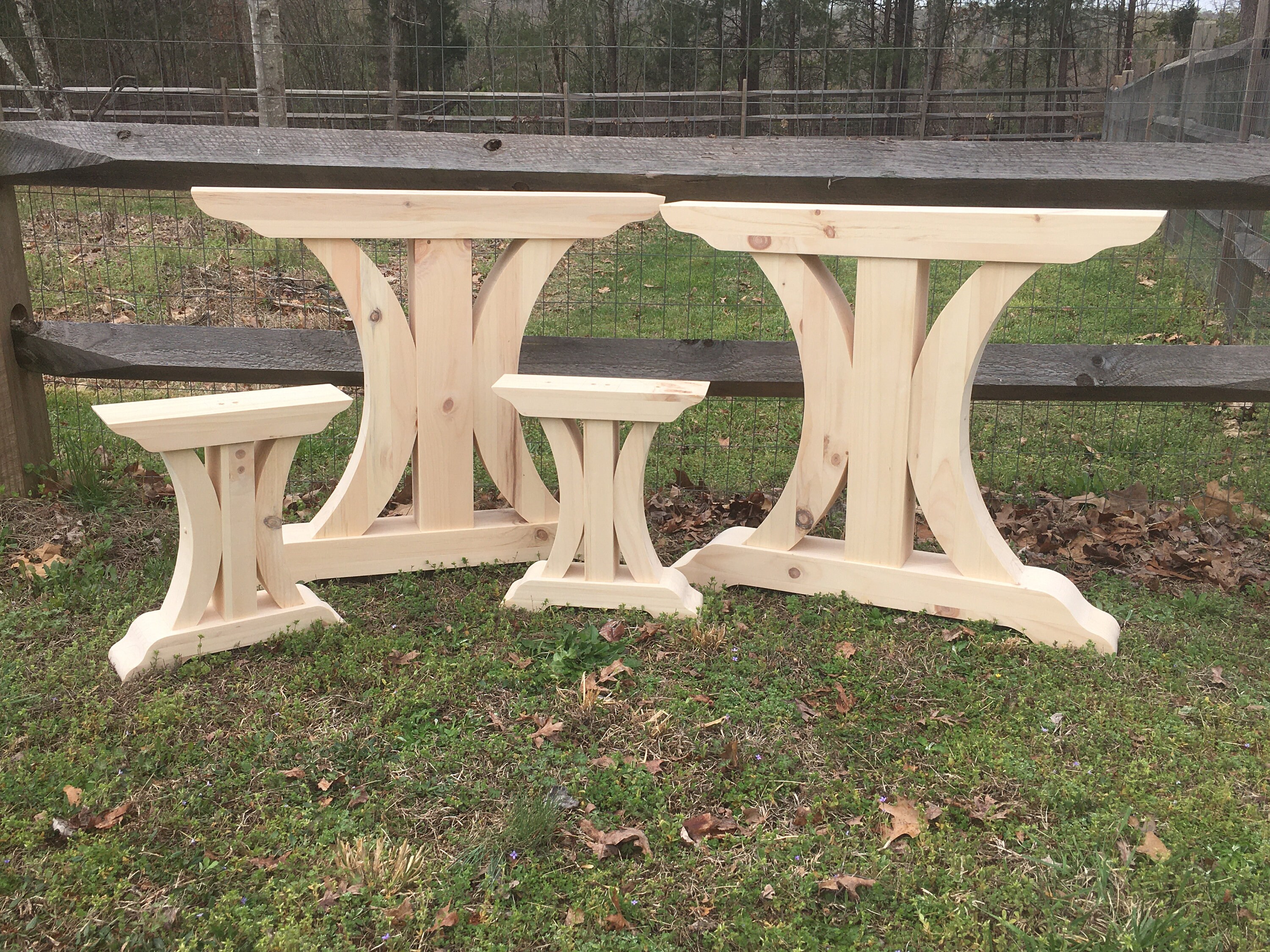 Crescent Trestle Table Legs Free Shipping Set of Two Dining Etsy