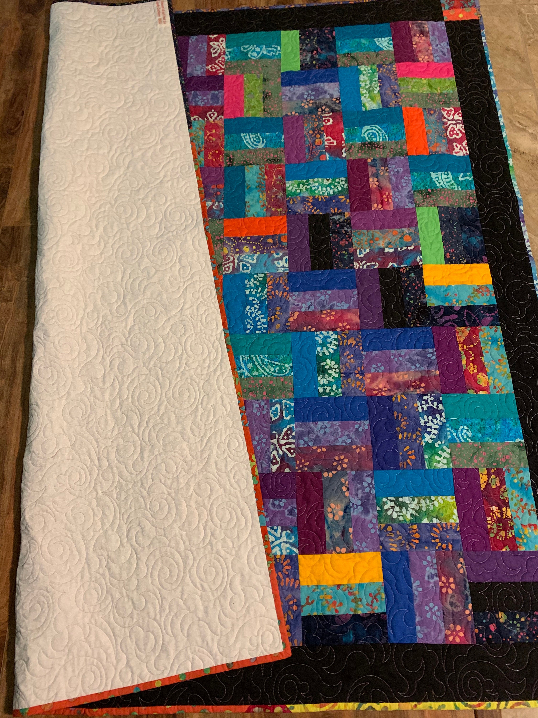 Jelly Roll Rail Fence Quilted Throw - Etsy