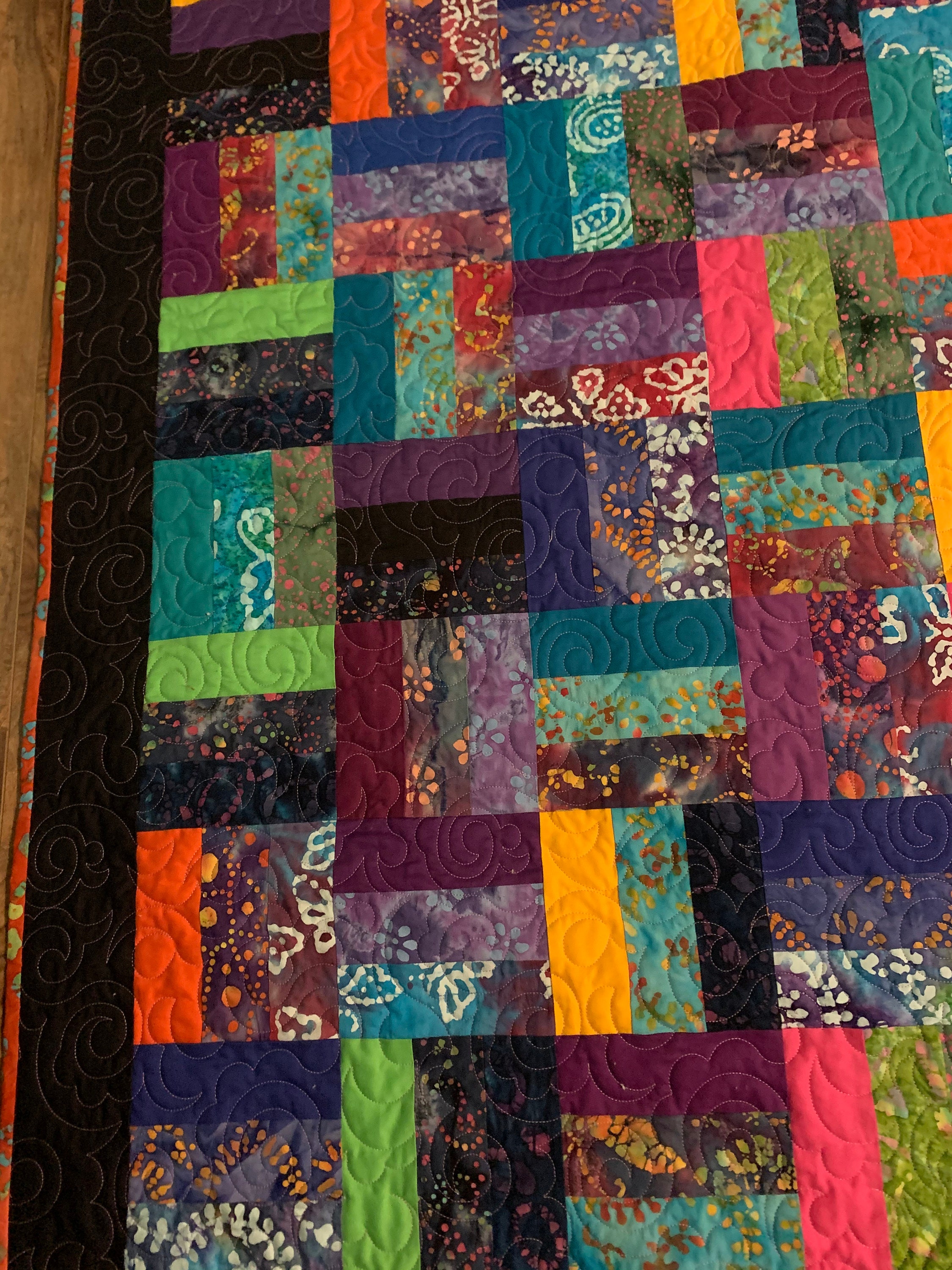 Jelly Roll Rail Fence Quilted Throw - Etsy