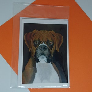 Leuke wenskaart met een hoopvol kijkende boxer hond image 8