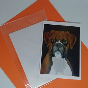 Leuke wenskaart met een hoopvol kijkende boxer hond image 7