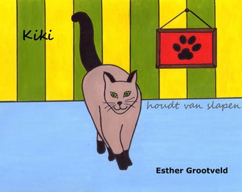 Een éénvoudige en kleurrijk prentenboek; Kiki houdt van slapen