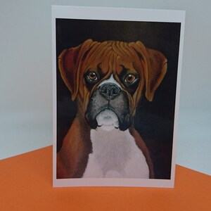 Leuke wenskaart met een hoopvol kijkende boxer hond image 5