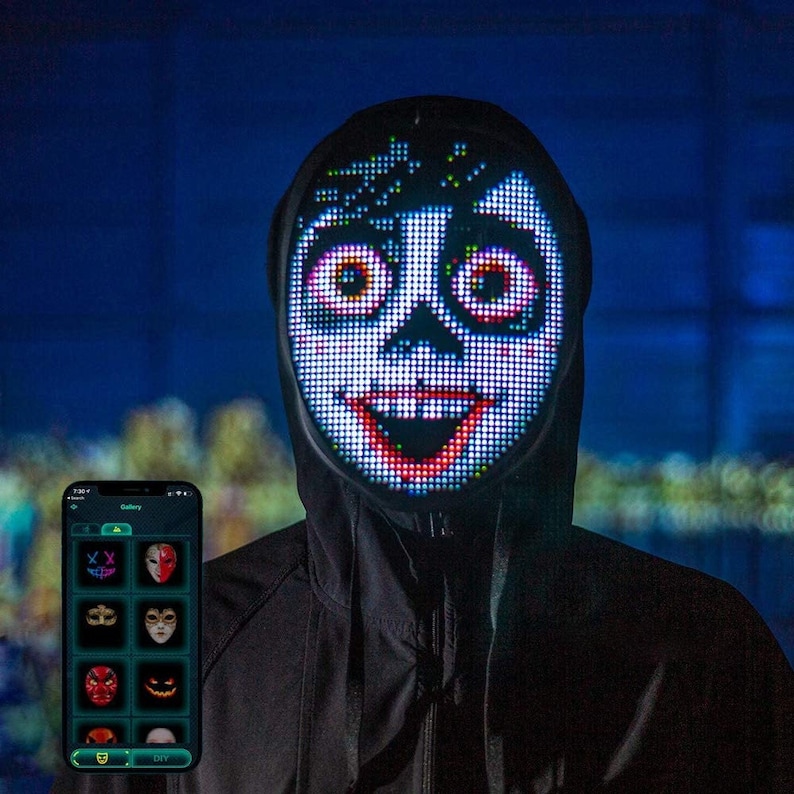 Animated LED Mask Full Face LED Mask App Controlled Etsy