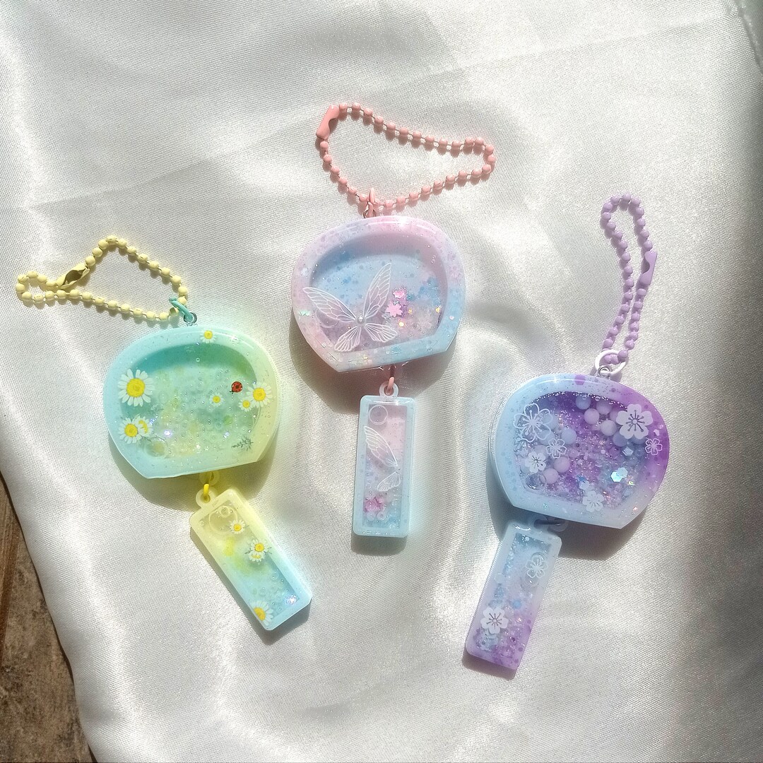Furin Resin Shaker Keychain, Japanese Wind Chime Shaker Keyring - Etsy