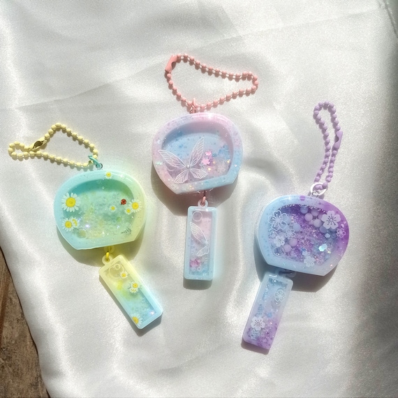 Furin Resin Shaker Keychain, Japanese Wind Chime Shaker Keyring - Etsy