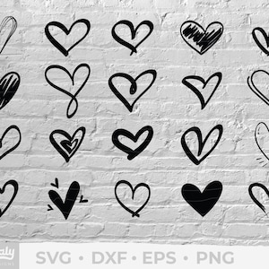 Heart SVG Bundle, Hearts, Love, Valentine Days, Heart Cut Files for Cricut and Silhouette,  Heart Icons, Doodle