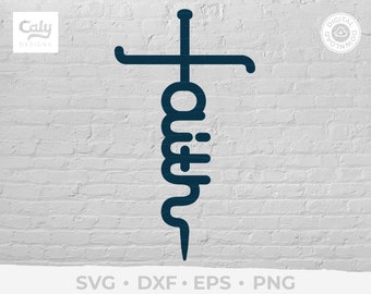 Faith Cross SVG Cut Files Clipart for Cricut Silhouette, Faith svg, dxf, and eps