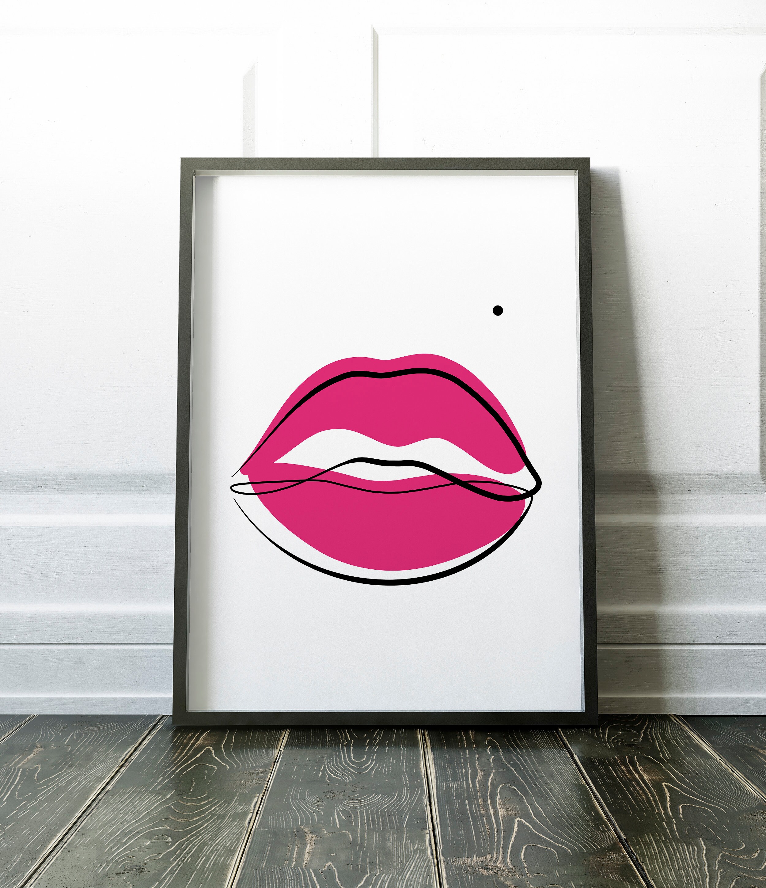 Lips Wall Art Lips Printable Lips Line Art Lips Print Lips Etsy