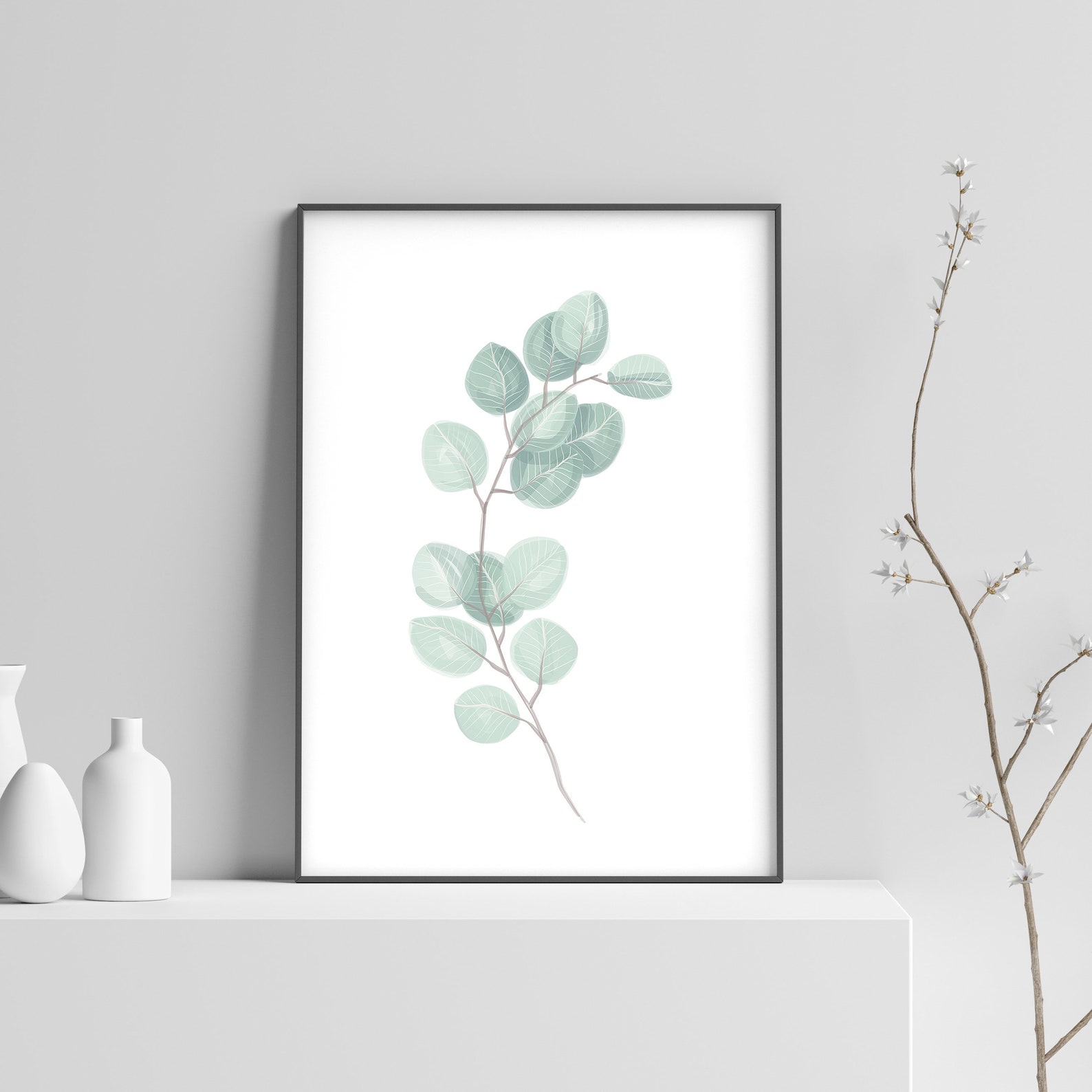 Eucalyptus Print Eucalyptus Wall Art Kitchen Decor Modern Etsy