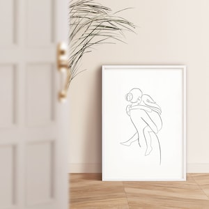 Mom And Baby Print, Mothers Day Gift, Nursery Wall Decor, Mother and Son Print, Line Art Print, Family Line Drawing image 8