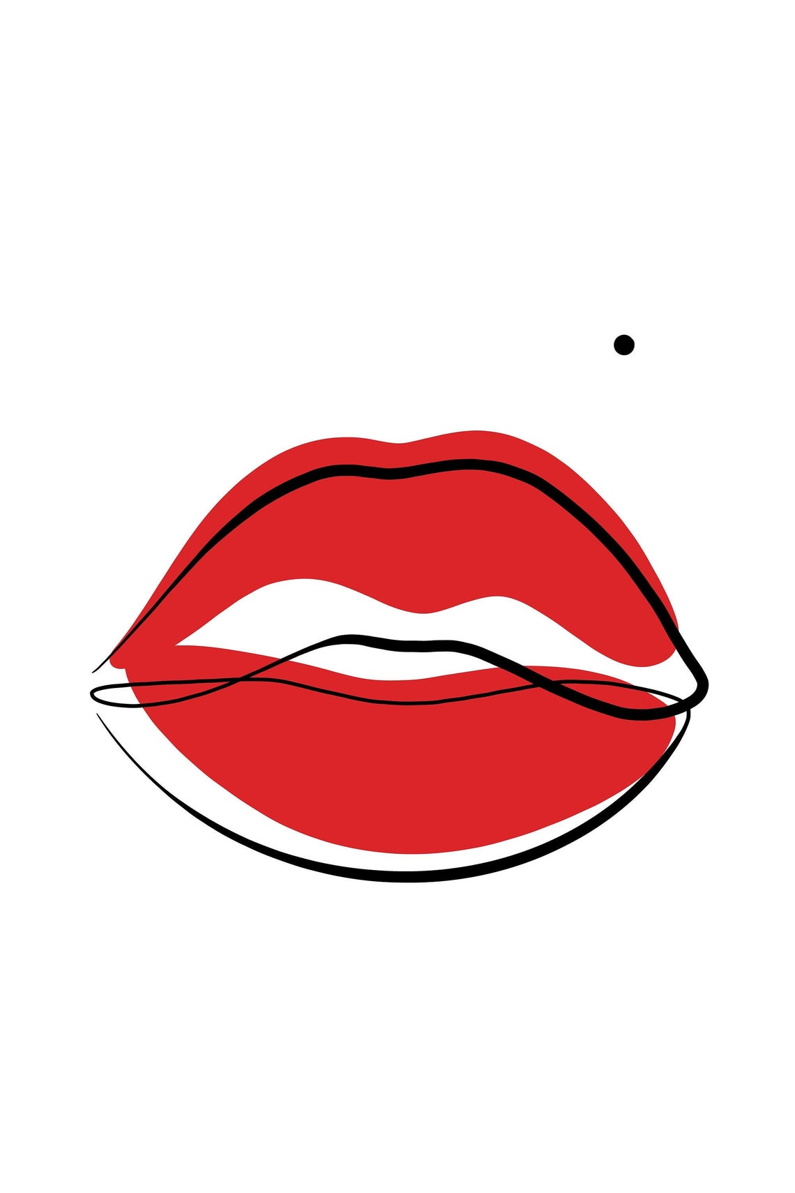 Red Lips Wall Art Red Lips Printable Lips Poster Wall Etsy