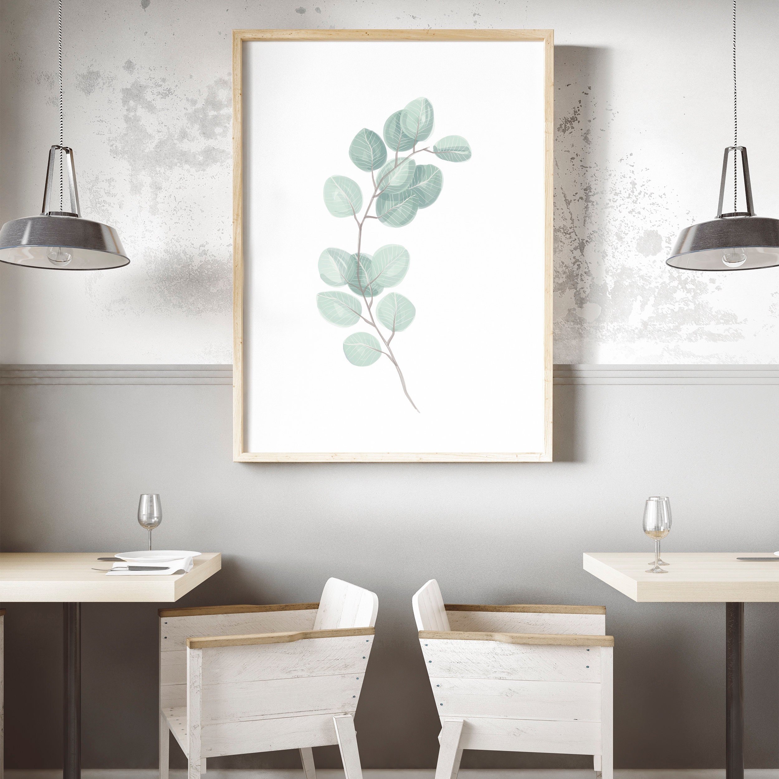 Eucalyptus Print Eucalyptus Wall Art Kitchen Decor Modern Etsy