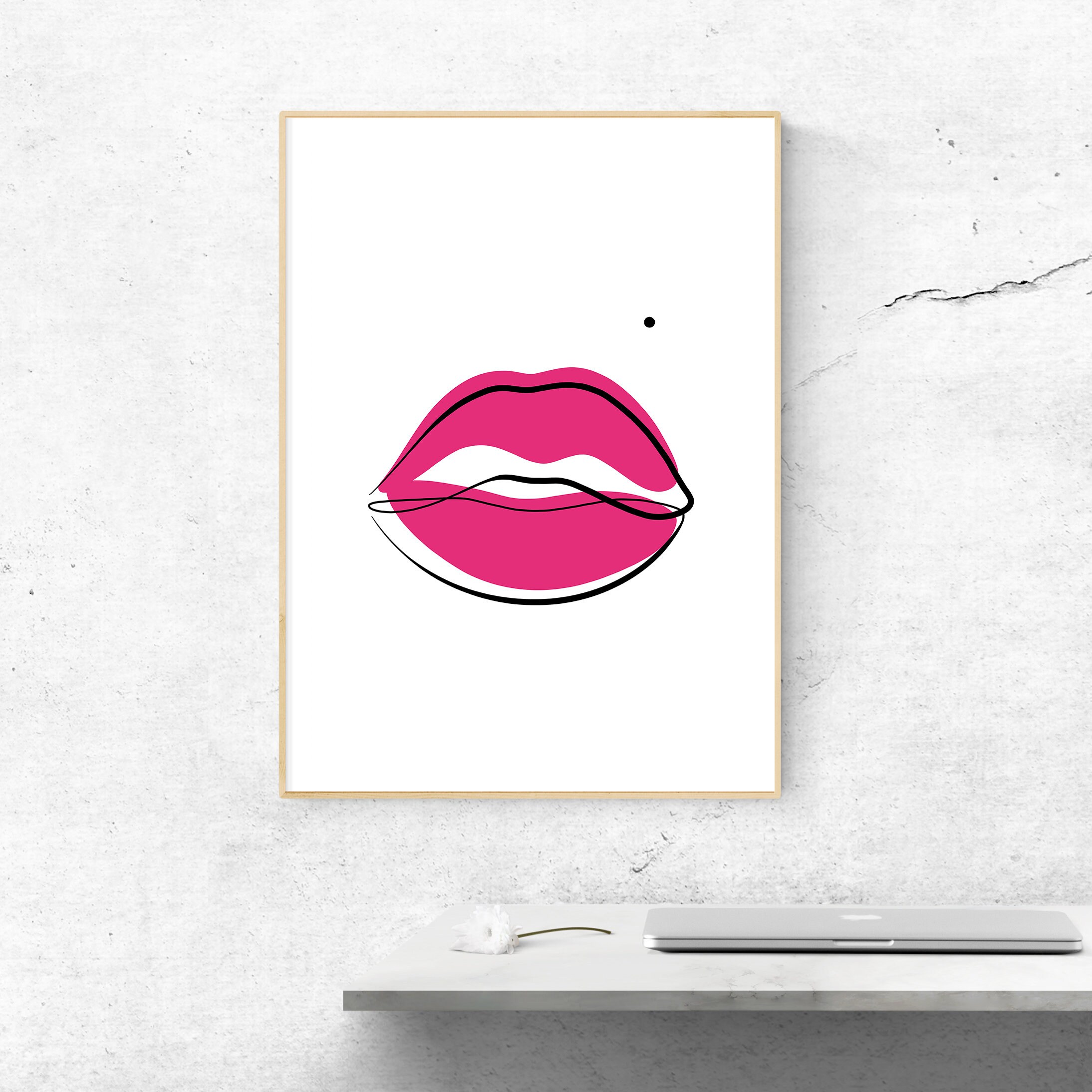 Lips Wall Art Lips Printable Lips Line Art Lips Print Lips Etsy