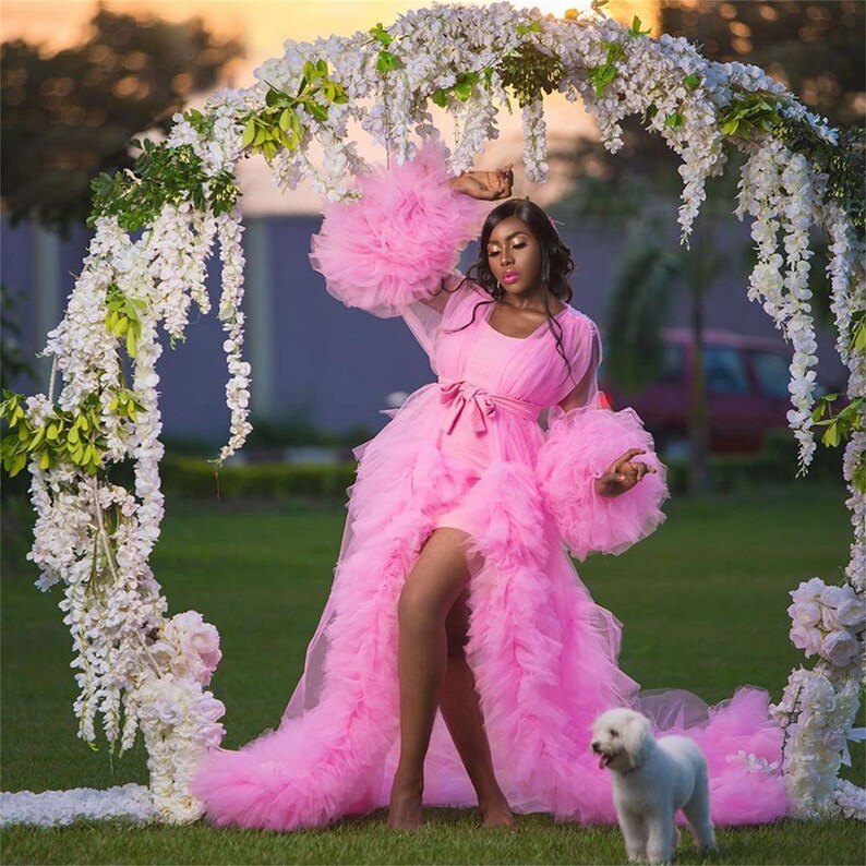 Puffy Ruffles Maternity Tulle Robe