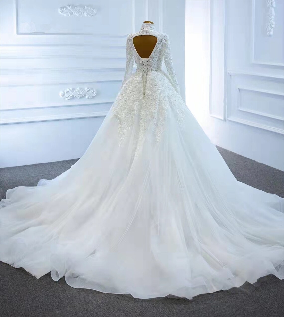 Luxury Pearls Appliqued Glitter Wedding Dresses detachable - Etsy