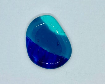 Large asymmetric fused glass cabochon