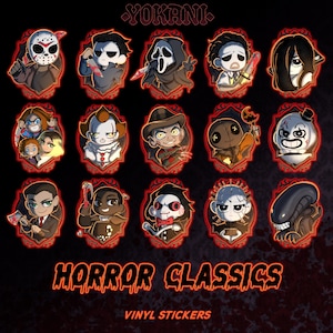 HORROR CLASSICS: Cute Slasher Stickers- Michael Myers, Jason Voorhees, Sam, Jigsaw, Billy the Puppet, Freddy Krueger and more!