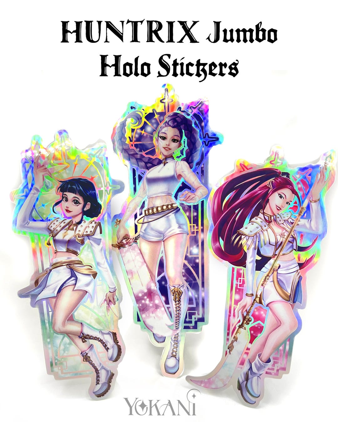 K POP HUNTRIX Jumbo Holographic Stickers - Etsy
