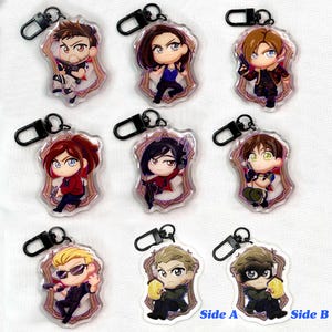 RESIDENT Evil:  Acrylic Charms Chris Redfield Leon S Kennedy Jill Valentine Ada Wong Albert Wesker Rebecca Chambers Ethan Winters