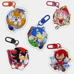 Sonic and Friends Acrylic Keychains : Kawaii Cute Chibi Fanart Charms