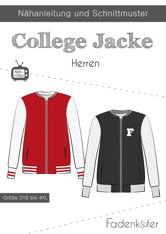 Schnittmuster College-Jacke Herren