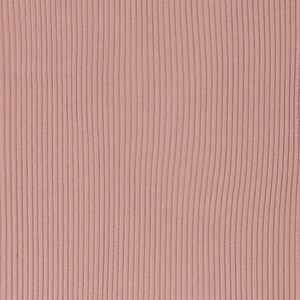May include: A close-up of a ribbed fabric in a dusty rose color. The fabric has a vertical texture.