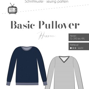 Papierschnittmuster Basic-Pullover Herren