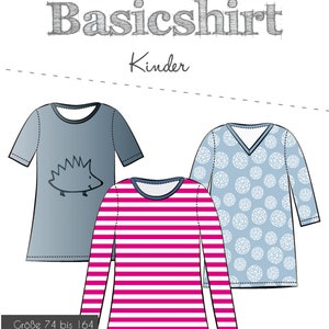 Schnittmuster Basicshirt Kinder Fadenkäfer
