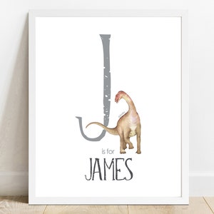 Personalized Name Print, Jobaria Dinosaur  Printable, KIds Room Art, Custom Name, Nursery Decor, Bedroom Print, Name Sign