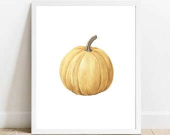 Watercolor  Pumpkin Print,  Halloween Printable Wall Art,Fall Decor Print, Fall Print, Thanksgiving Decor, Fall Pumpkin