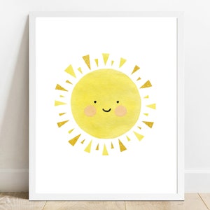 Sun Nursery Art,Baby shower gift, Watercolor Printable, Nursery Art, Sun poster, Instant Download