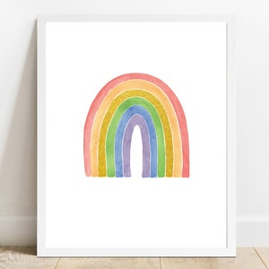 Rainbow Nursery Art,Baby shower gift, Watercolor Printable,Nursery Art, Instant Download, Watercolor printable, Rainbow poster